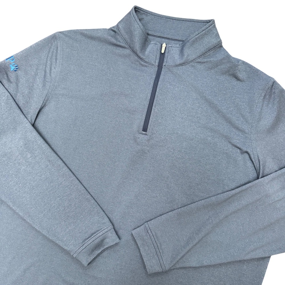 Peter Millar Perth Melange 1/4 Zip Mens XL Blue Pullover Golf Performance Shirt